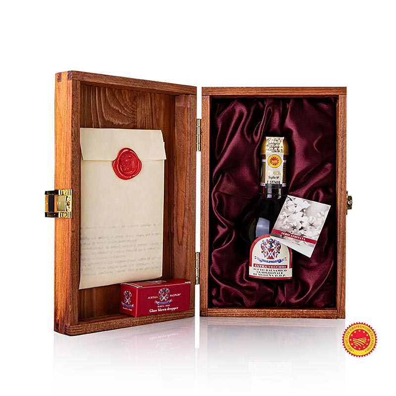 Aceto Balsamico Tradizionale DOP/g.U., Ciliegio, 50 Jahre, Geschenkbox, Malpighi, 100 ml