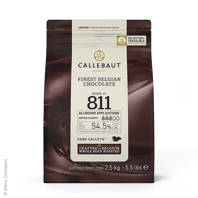 Zartbitterschokolade, Callets, 54,5% Kakao, 2,5 kg