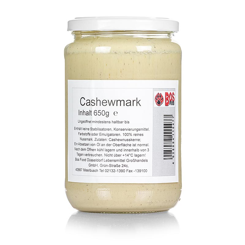 BOS FOOD Cashewkerne Mark/Paste, 650g., 650 g