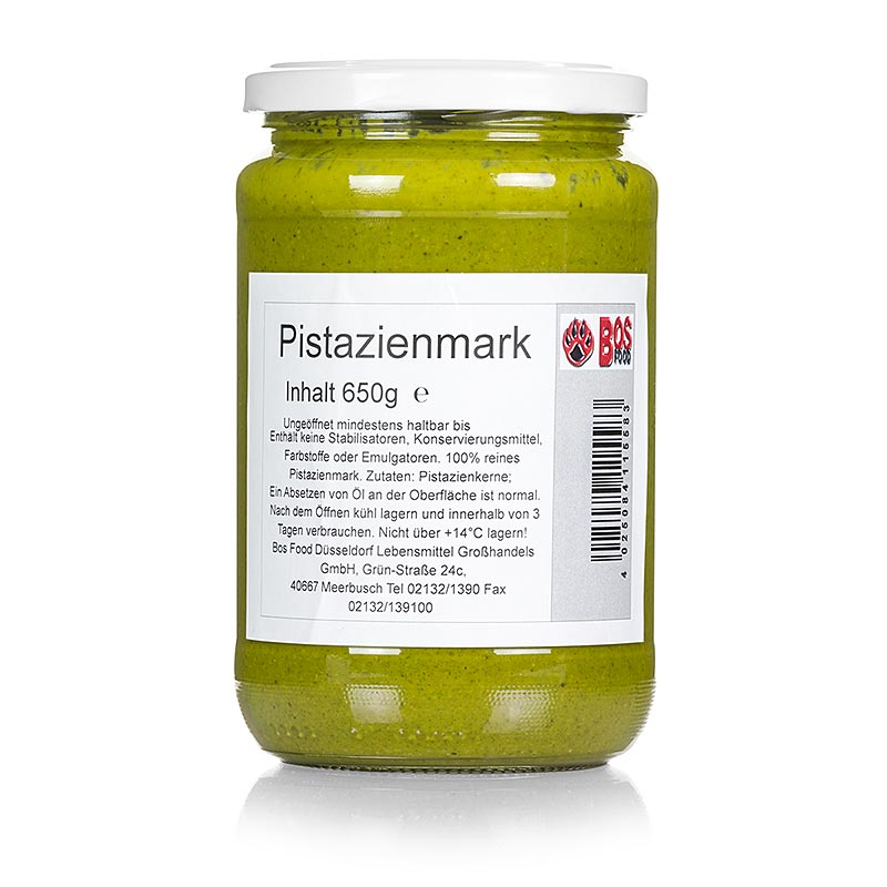 BOS FOOD Pistazien-Mark, 100% Mark ohne Zusatzstoffe, 650 g