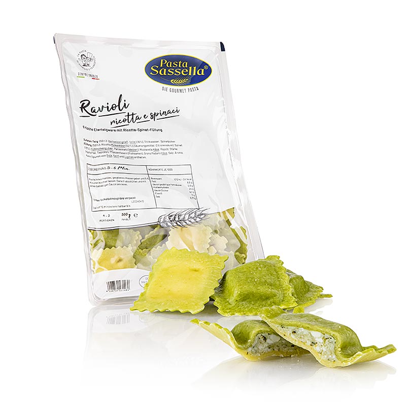 Frische Ravioli/Panzerotti mit Ricotta-Spinat-Füllung, Sassella, 500 g
