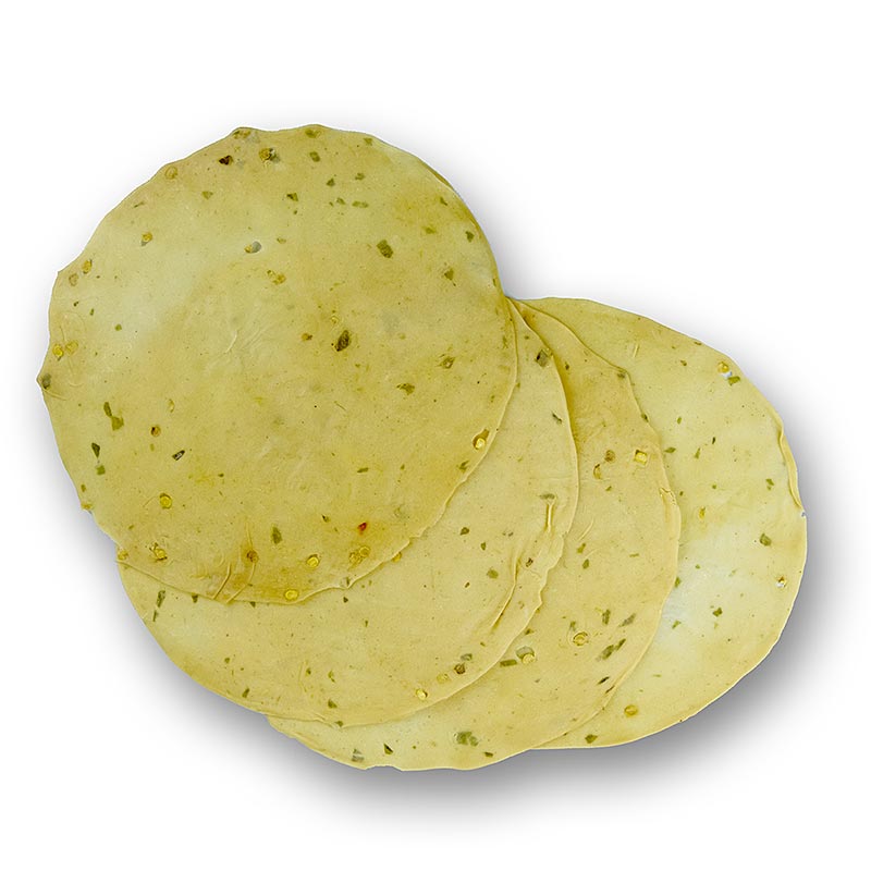 Pappadums, mit grünen Chilis gewürzt, ca. ø 18 cm, 110 g, 16 St