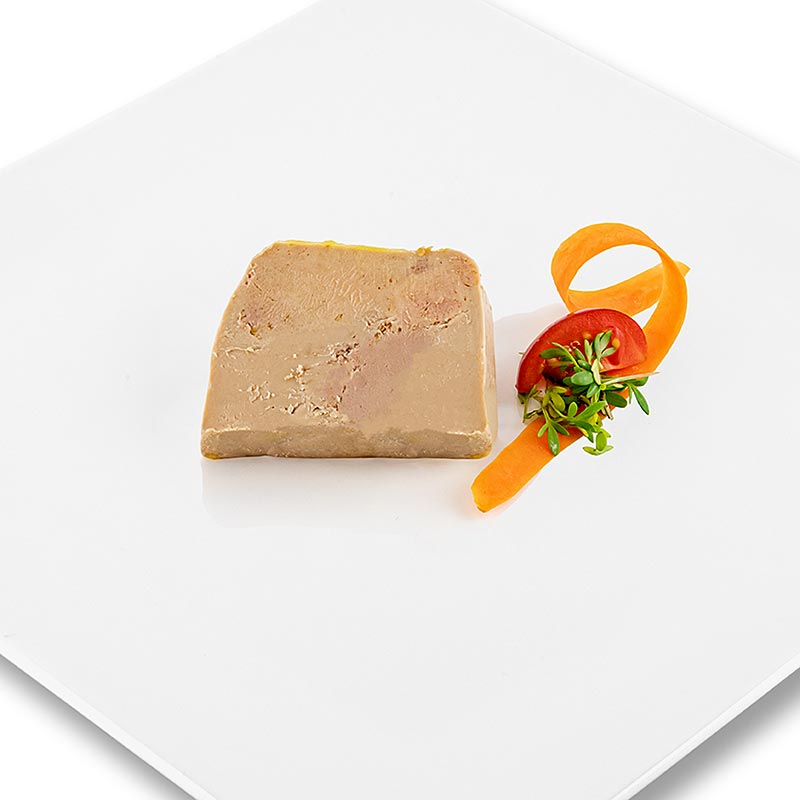 Gänsestopfleberblock, mit Stücken, Foie Gras, Trapez, Halbkonserve, Rougié, 180