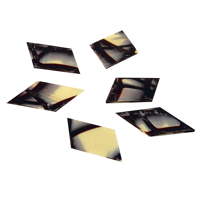 Deko-Aufleger "Jura Rhombus" - Raute, weiße/dunkle Schokolade, 40x60mm, 770 g, 3