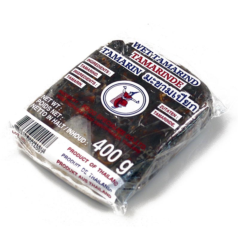 Tamarinde, Block mit Kernen, reine Tamarinde zur Weiterverarbeitung, 400 g