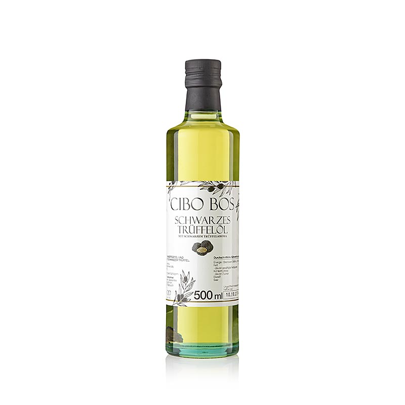 CIBO BOS Olivenöl mit schwarzem Trüffelgeschmack (Trüffelöl), 500 ml