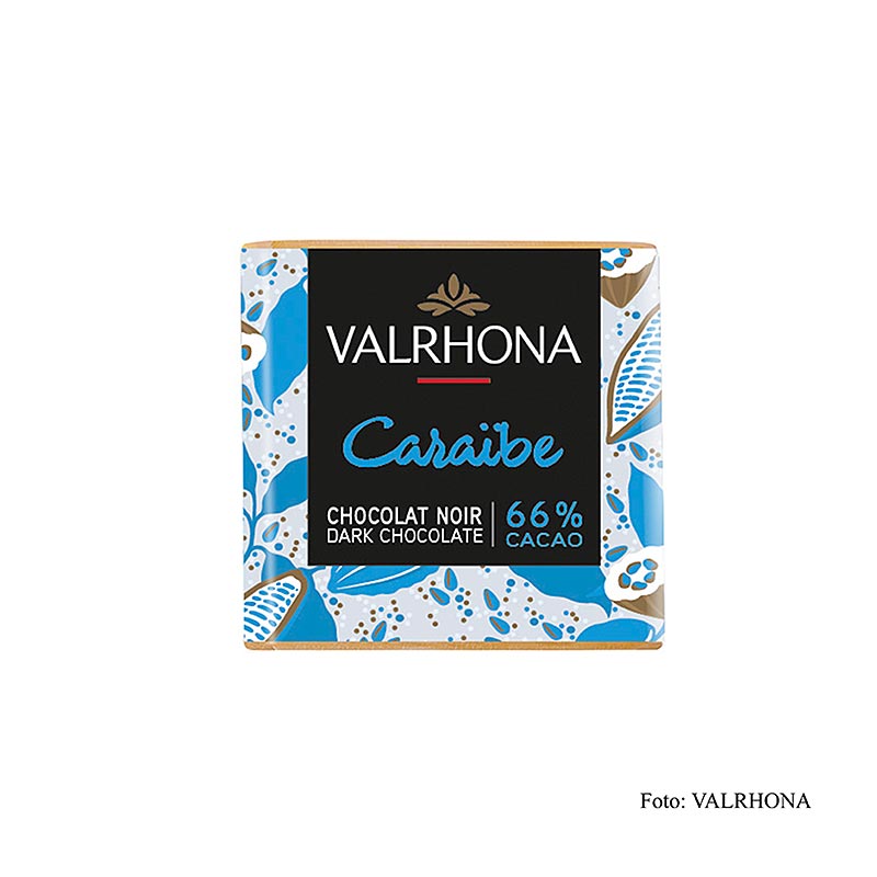 Valrhona Carré Caraibe - Bitterschokoladentäfelchen, 66% Kakao, 1 kg, 200 x 5 g