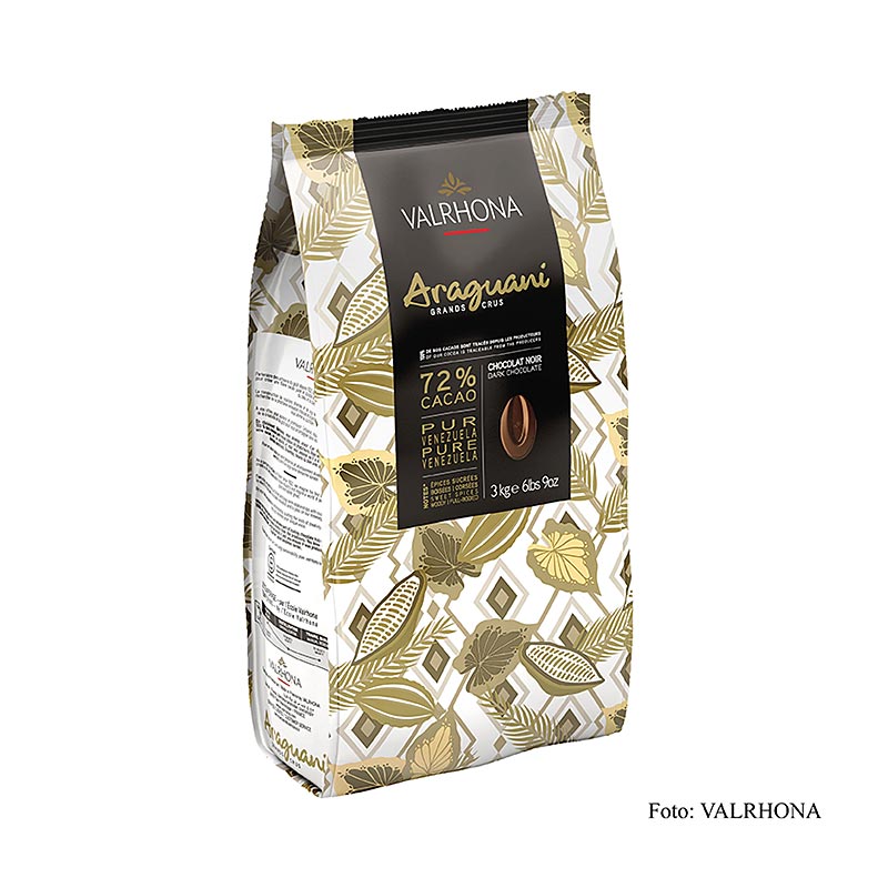 Valrhona Araguani "Grand Cru", dunkle Couverture, Callets, 72% Kakao, Venezuela, 3 kg