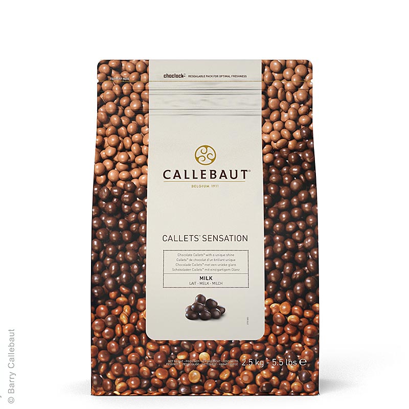 Callets Sensation Milch, Vollmilch-Schokoladen-Perlen, 33% Kakao, Callebaut, 2,5 kg