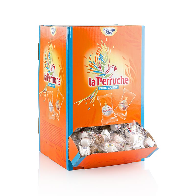 Braune & weisse Rohr-Zucker-Würfel, seperat verpackt, im Aufstellkarton, 2,5 kg