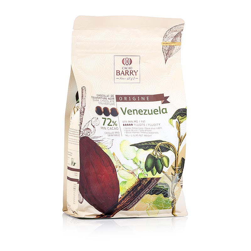 Origine Venezuela, dunkle Schokolade, Callets, 72% Kakao, 1 kg