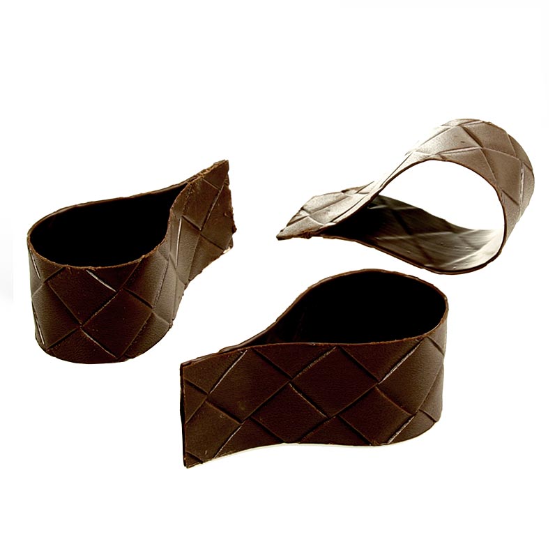 Dobla - Schokoform - "Teardrop", Tropfen, dunkel, Bambusmuster, ø 50mm, 95mm, 40mm hoch,
