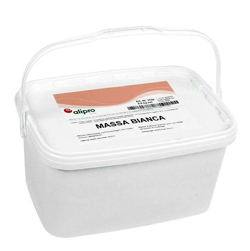 Massa Bianca, Rollfondant, weisse Dekormasse (ähnlich Massa Ticino), 6 kg