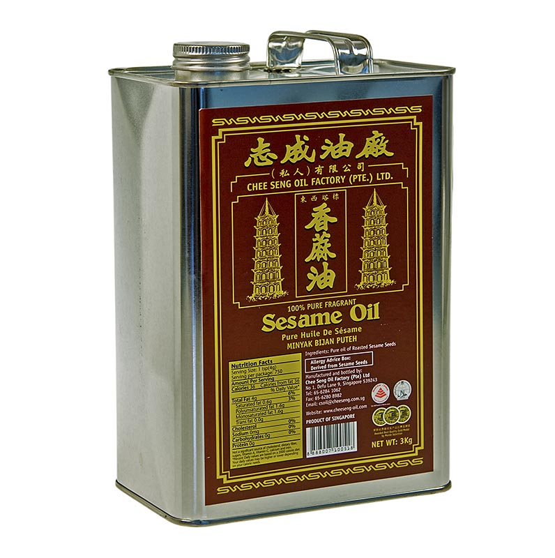 Sesamöl Asia, rein, dunkel, aus geröstetem Sesam, 3,215 L