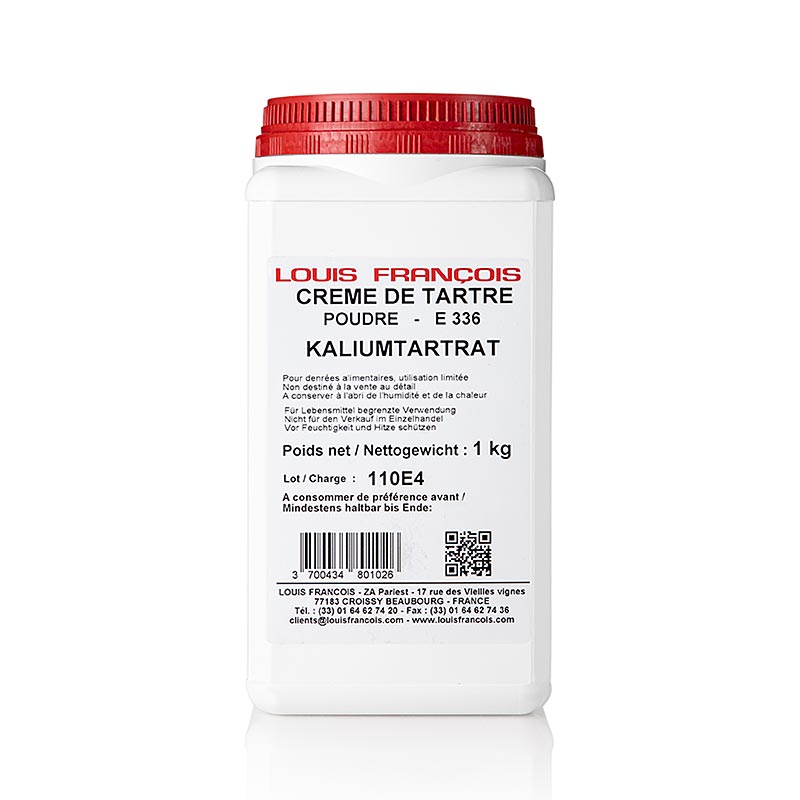 Louis Francois - Weinstein-Pulver - Creme Detartre, Kaliumtartrat, E 336, 1 kg
