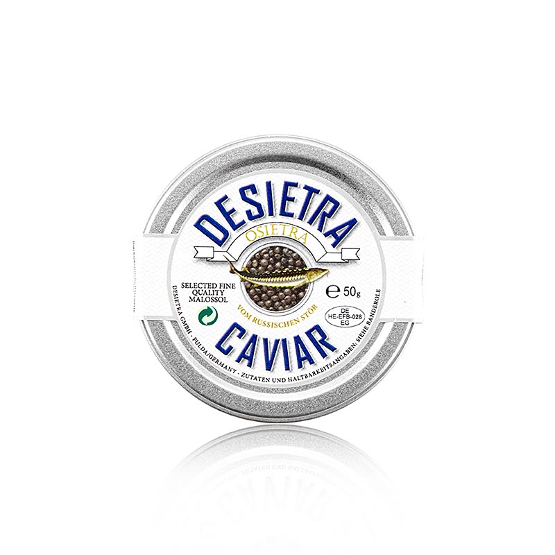 Desietra Osietra Kaviar (Acipenser gueldenstaedtii), Aquakultur Deutschland, 50 g