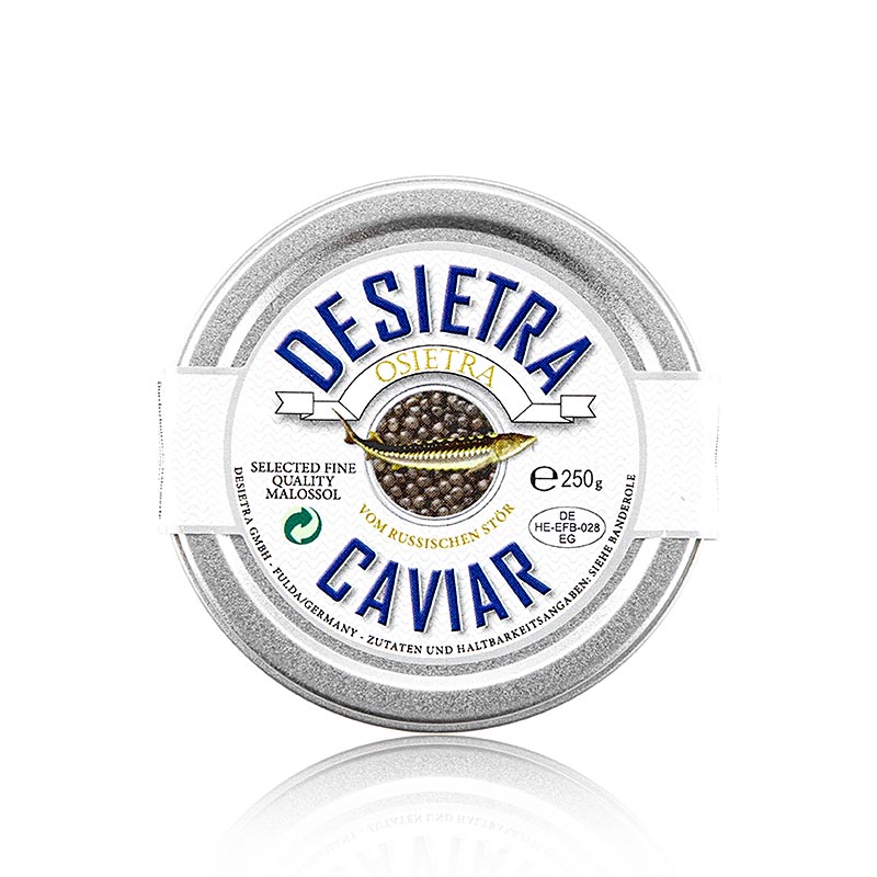 Desietra Osietra Kaviar (Acipenser gueldenstaedtii), Aquakultur Deutschland, 250 g