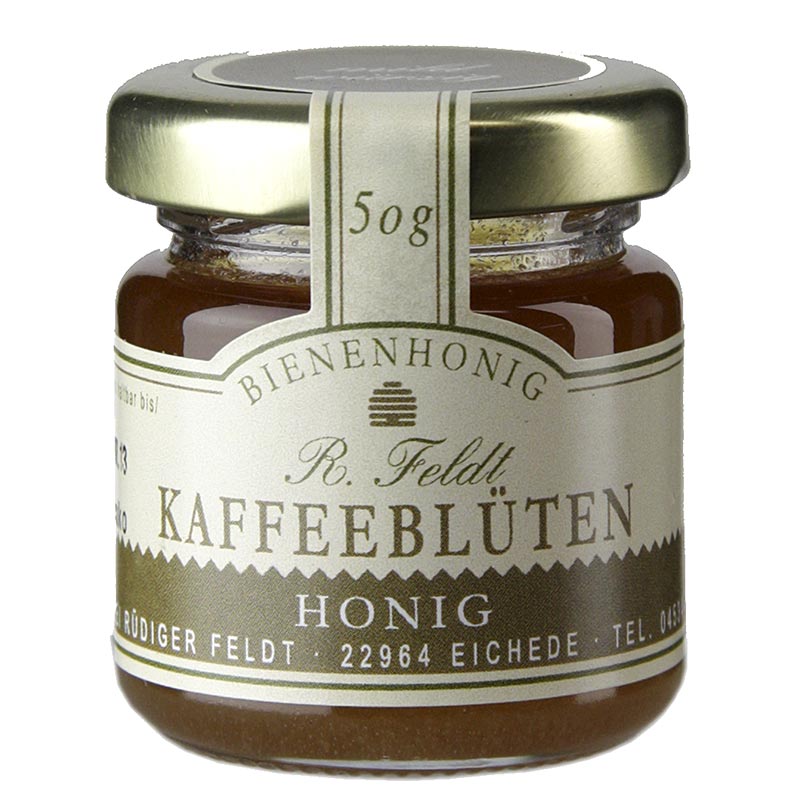 Kaffeeblüten-Honig, dunkel, cremig, mild-feinaromatisch, Portionsglas, 50 g