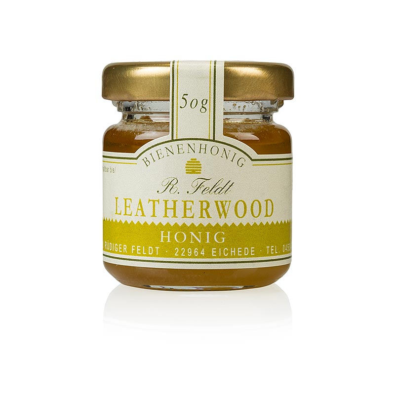 Leatherwood-Honig, hellbraun, cremig, hocharomatisch, Portionsglas, 50 g
