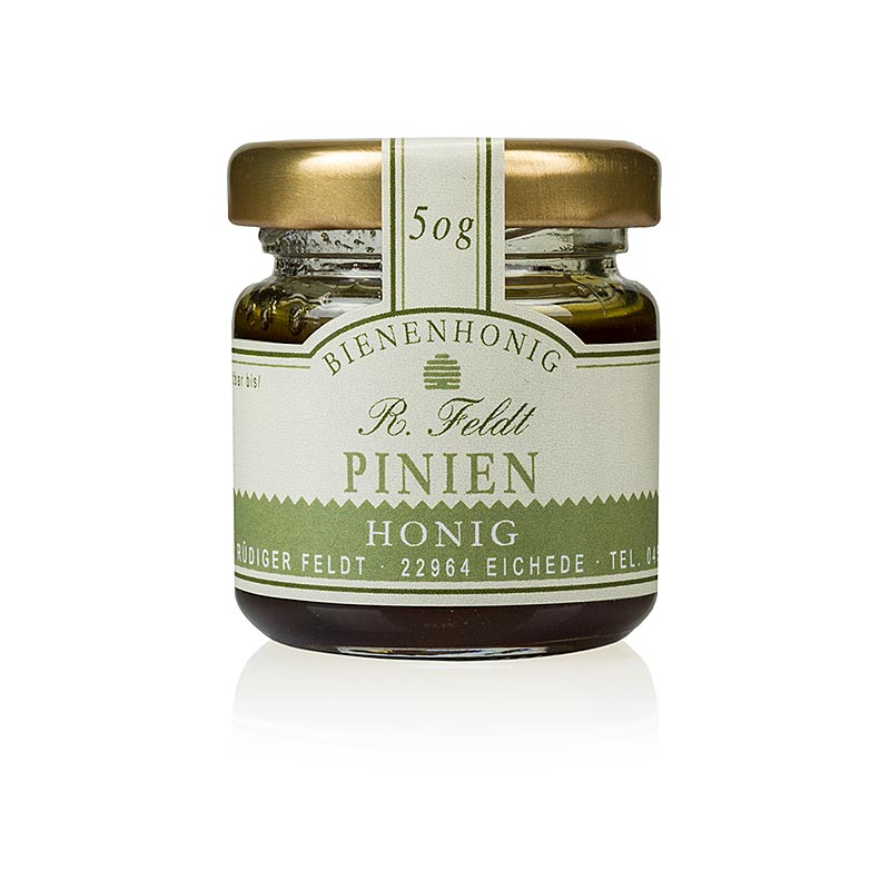 Pinien-Honig, dunkel, mild-würziger Kieferwaldhonig, Portionsglas, 50 g