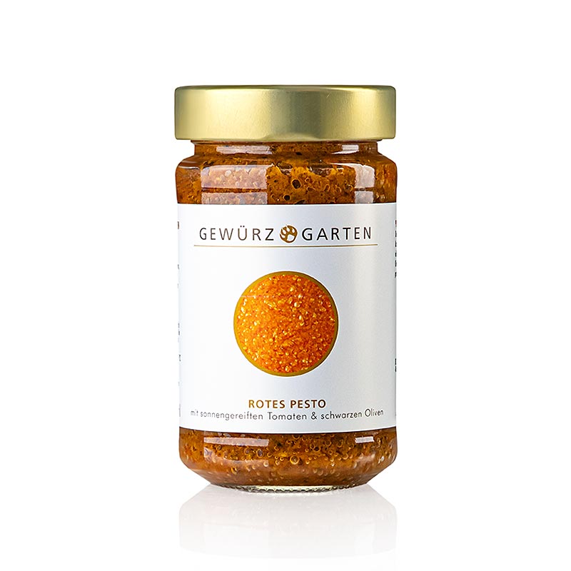 Gewürzgarten Rotes Pesto, mit sonnengereiften Tomaten und schwarzen Oliven, 225 ml
