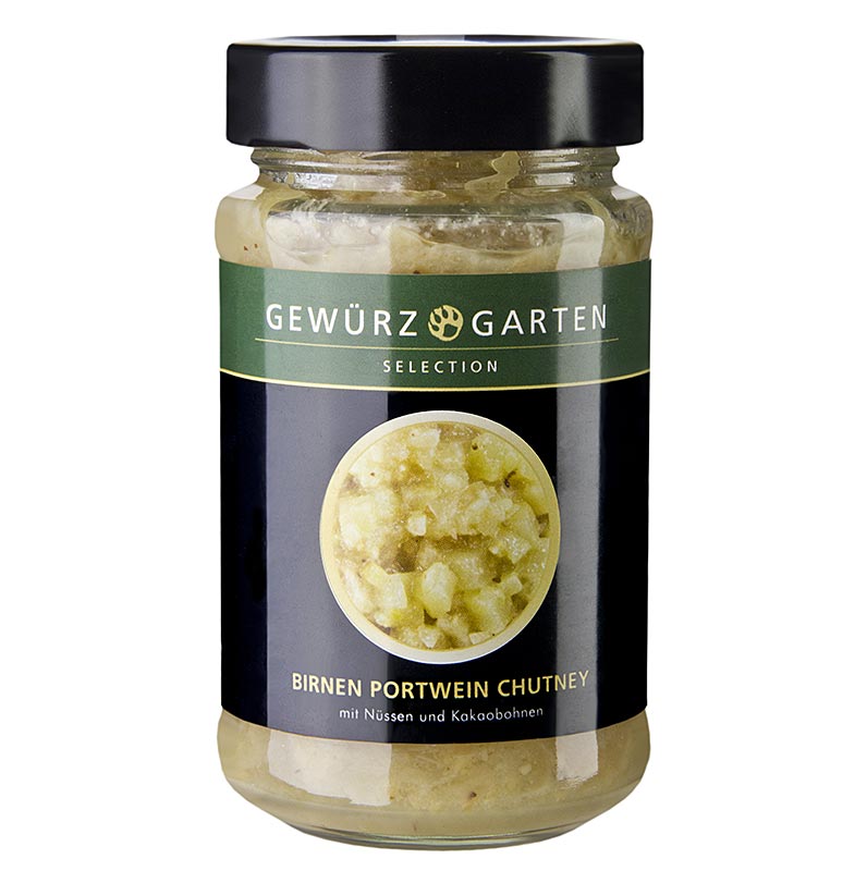 Gewürzgarten Birnen Portwein Chutney, mit Nüssen, Ingwer und Kakaobohnen, 225 ml
