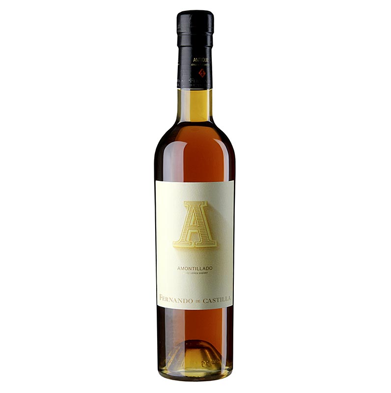 Sherry Antique Amontillado, dry, 19 % vol., Rey Fernando de Castilla, 92 PP, 500 ml