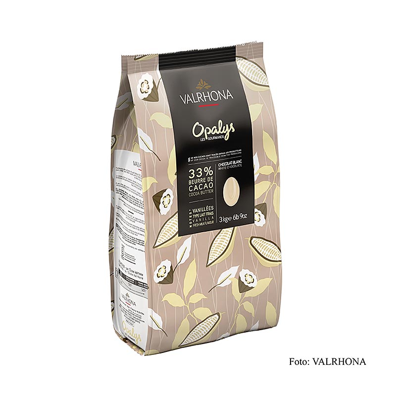 Valrhona Opalys, weiße Couverture, Callets, 33% Kakaobutter, 3 kg