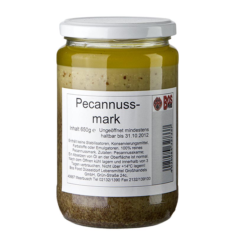BOS FOOD Pecannuss-Mark, 100% Mark ohne Zusatzstoffe, 650 g