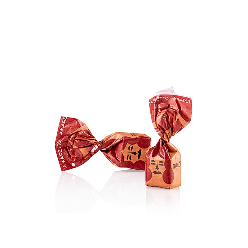 Tartuflanghe Mini Trüffelpralinen "trifulòt", Amaretto, mit Mandeln, rosa, ca. 7