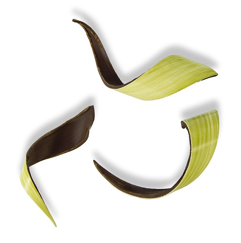 Deko-Aufleger "Twist Green", grüner Überzug, dunkle Schokolade, 20x80mm, 130 g,