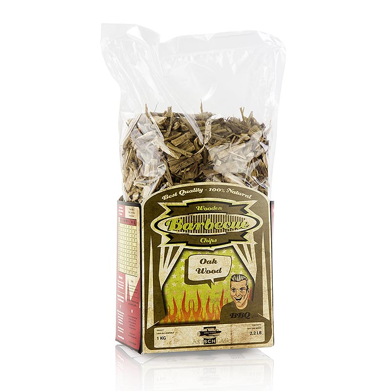 Axtschlag - Grill BBQ - Räucherchips aus Eichenholz (Oak), 1 kg
