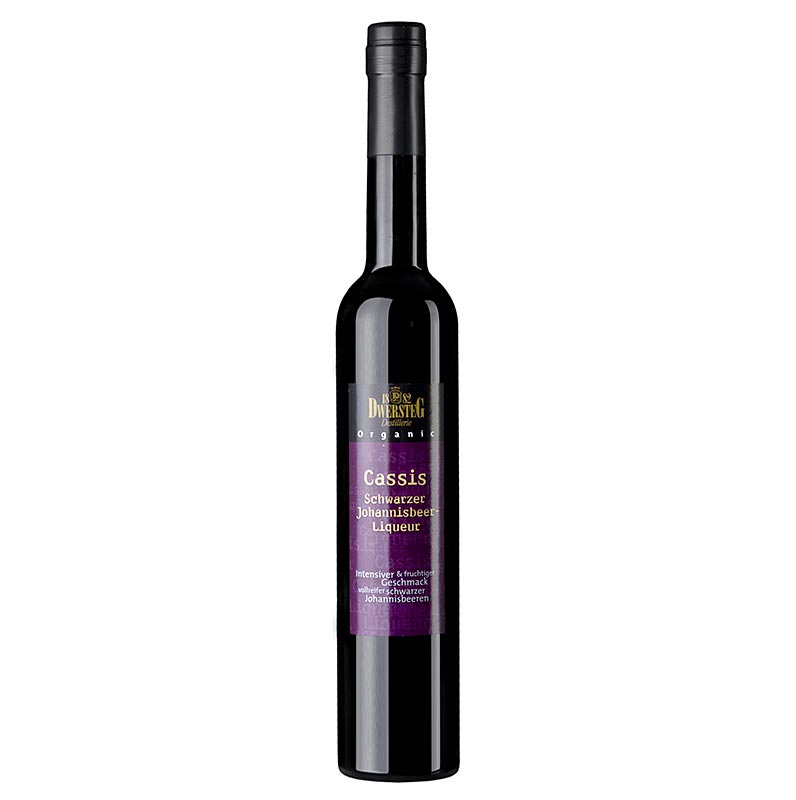 Dwersteg Organic Cassis, schwarzer Johannisbeer-Likör, 20 % vol., BIO, 500 ml