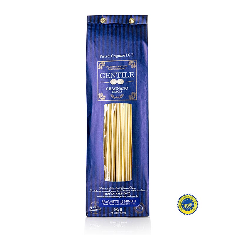 Pastificio Gentile Gragnano IGP/g.g.A. - Spaghetti, ø 2,2mm, bronzegezogen, 500