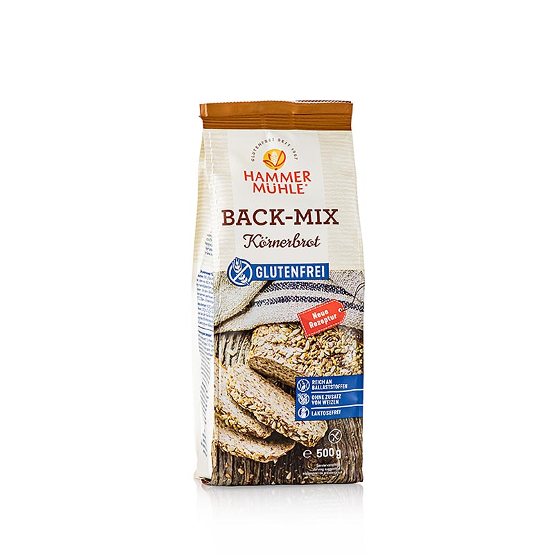 Back-Mix Körnerbrot, glutenfreie Backmischung, Hammermühle, 500 g