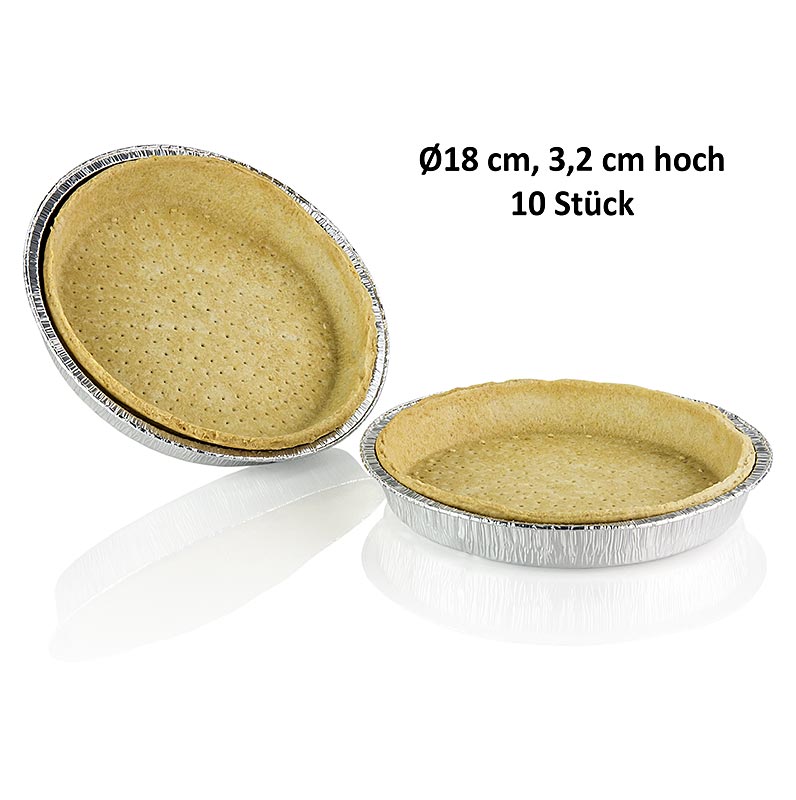 Quiche Blätterteig in Aluschale, 3,2 cm hoch, ø 18 cm, Pidy, 850 g, 10 St