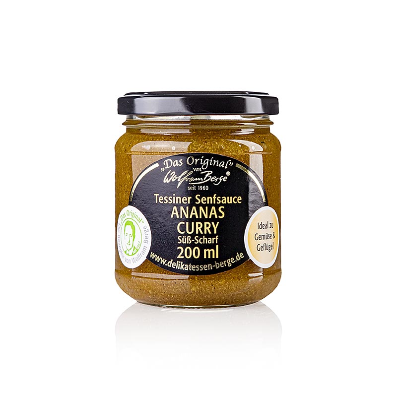 Original Tessiner Ananas-Curry-Senf-Sauce, Wolfram Berge, 200 ml