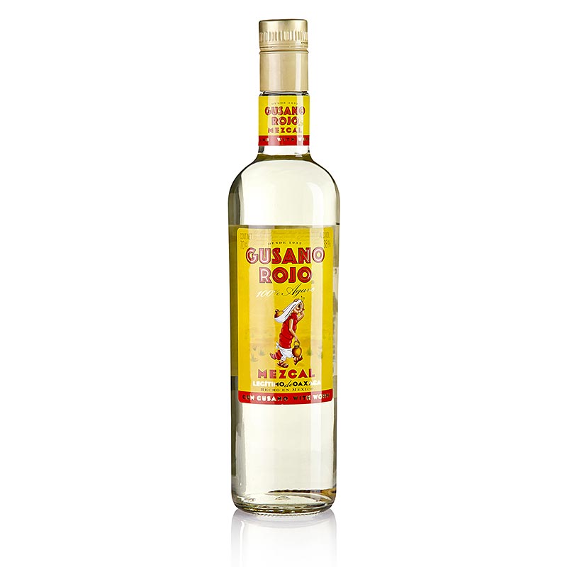 Mezcal Gusano Rojo, mit Mottenraupe, 38% vol., 700 ml