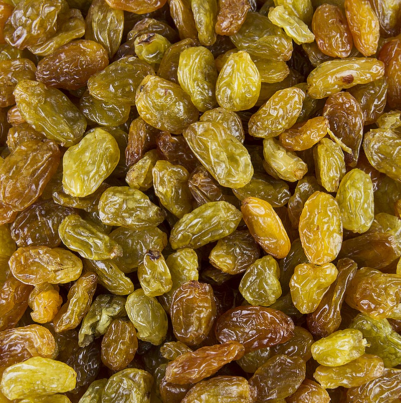 Weinbeeren Jumbo, grün/gelb, geschwefelt, Chile (ähnl. Sultaninen), 1 kg