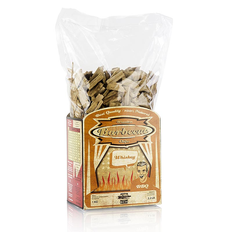 Axtschlag - Grill BBQ - Räucherchips aus Whisky Eichenholz, 1 kg