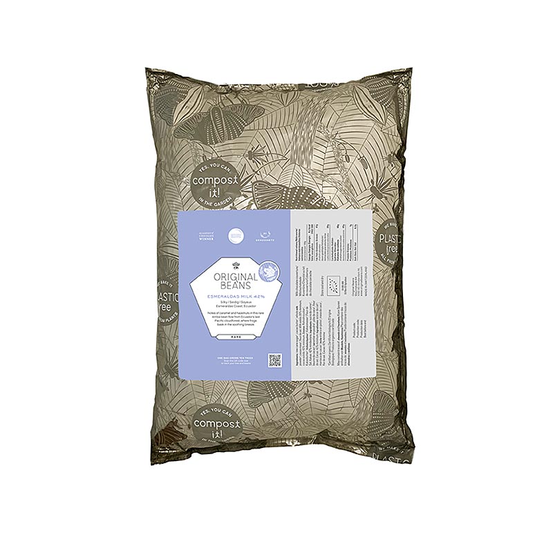Esmeraldas Milk Ecuador, 42%, Milch Couverture, Callets, Original Beans, BIO