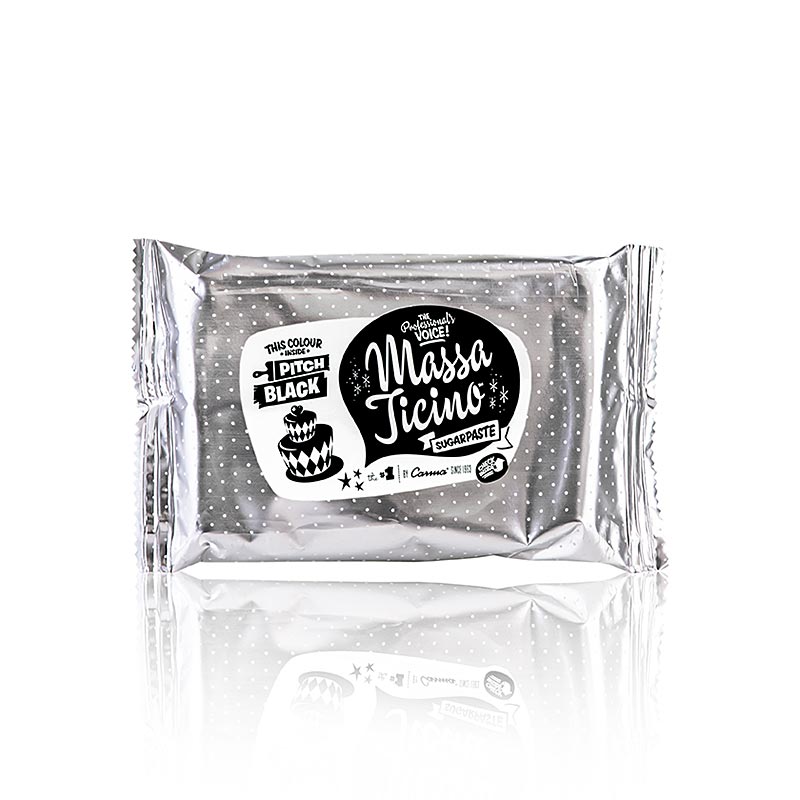 Callebaut - Massa Ticino - Tortengarniermasse, Pitch Black, Vegan, AZO-Frei, 250 g