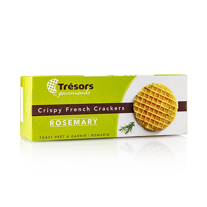 Patisserie des Flandres - Barsnack Tresors - Crispy franz. Mini-Waffel-Cracker mit Rosmarin, 95 g