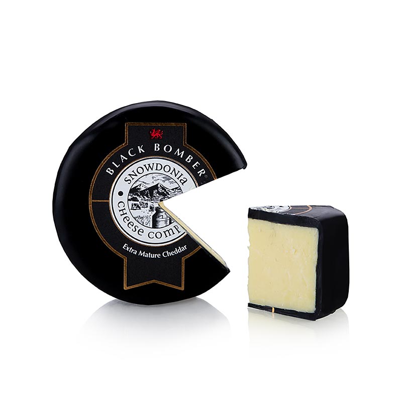 Wolfram Berge - Snowdonia - Little Black Bomber, gereifter Cheddarkäse, schwarzer Wachs, 200 g