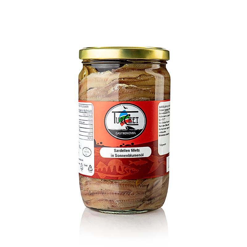 Sardellenfilets "Filetti di Alici", in Sonnenblumenöl, 700 g