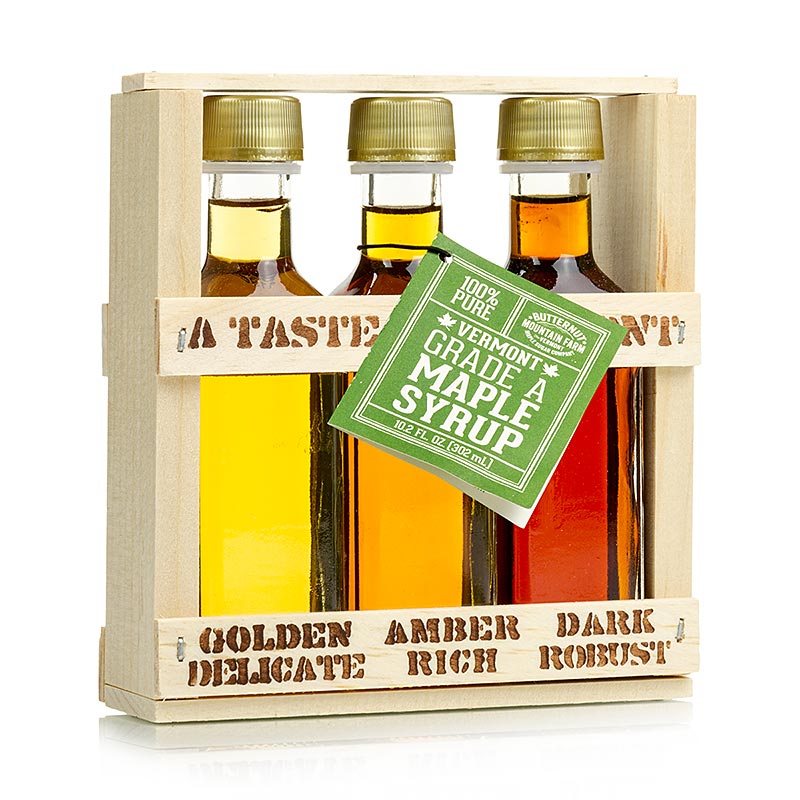 Ahornsirup Testbox Taste of Vermont (Golden, Amber, Dark), 300 ml, 3 x 100 ml