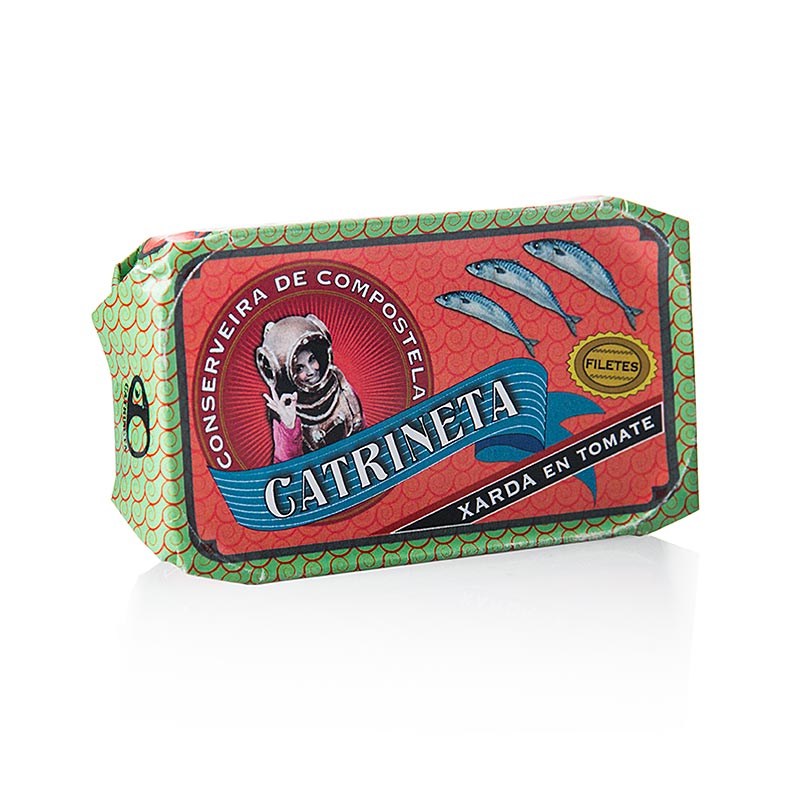 Makrelenfilets (xarda en tomate), ganz, in Tomatensosse, Catrineta, 120 g