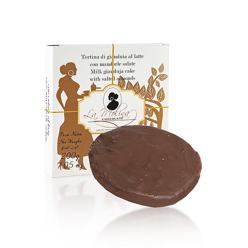Choco Cake, Milchschokoladen Gianduja mit Salzmandeln, Ø11,5 cm, La Molina, 200 g