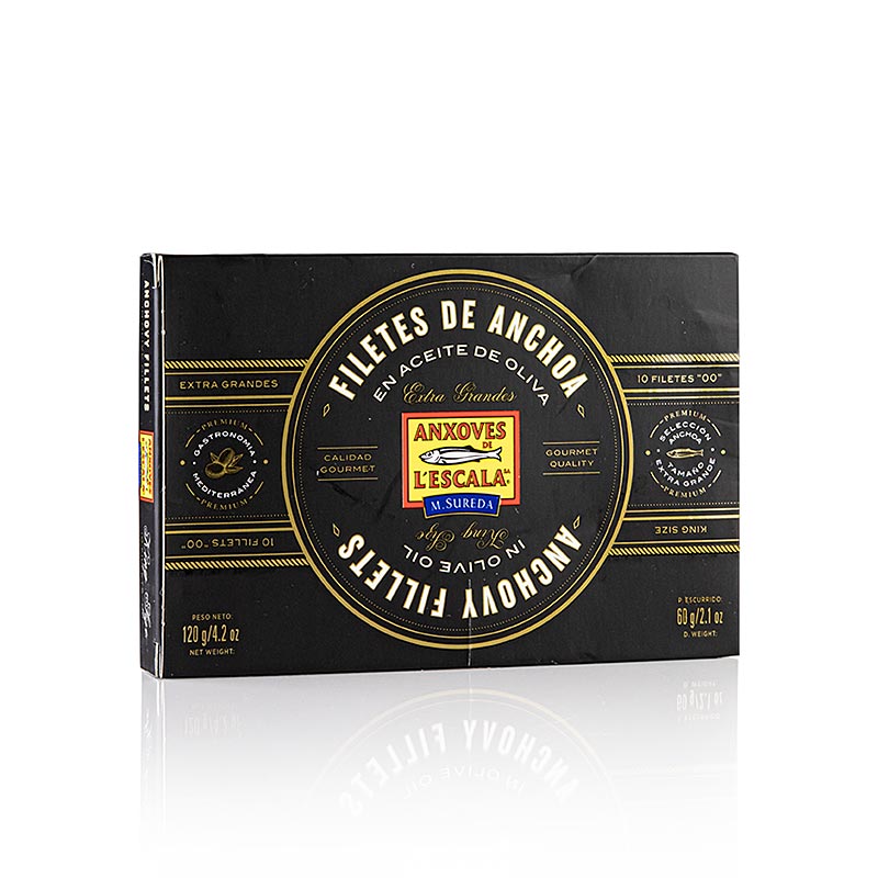 Sardellenfilets Premium Qualität, in Olivenöl, King Size, L´Escala, 120 g