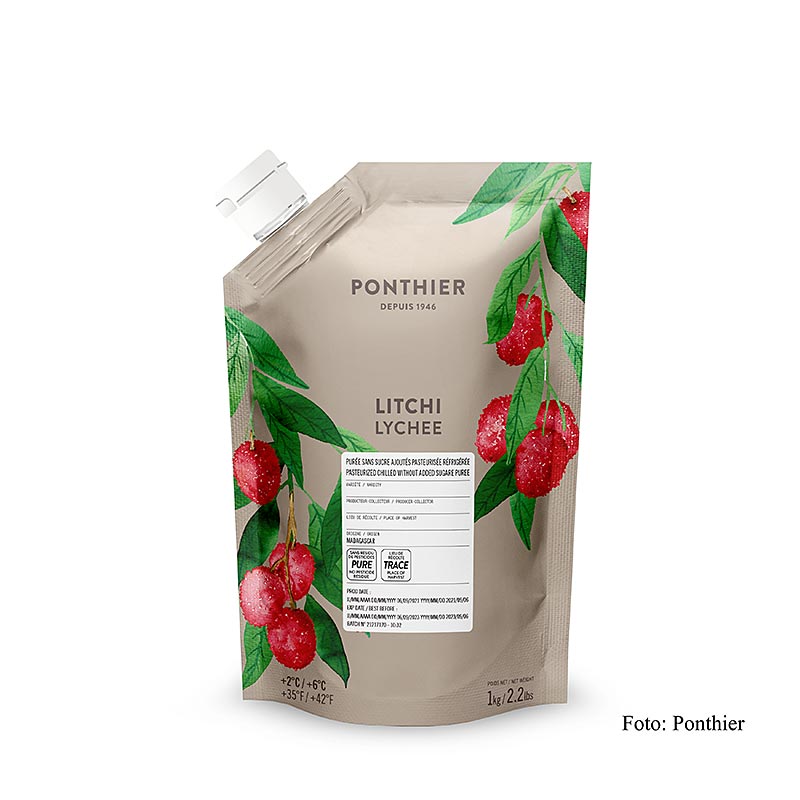 Ponthier Lycheepüree, aus Madagaskar, 100 % Frucht, ungezuckert, 1 kg